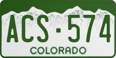 CO license plate ACS574