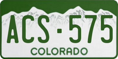 CO license plate ACS575