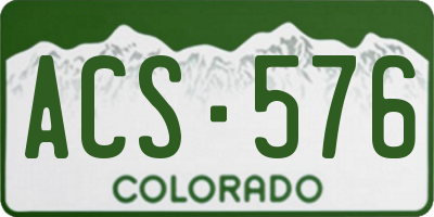 CO license plate ACS576