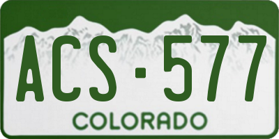 CO license plate ACS577