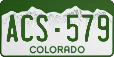 CO license plate ACS579