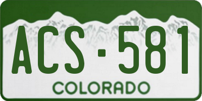 CO license plate ACS581