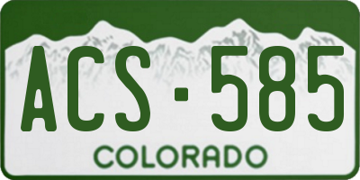 CO license plate ACS585