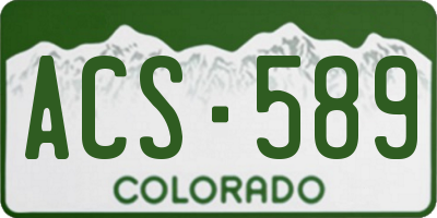 CO license plate ACS589
