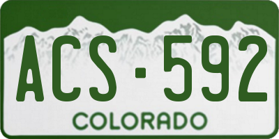 CO license plate ACS592