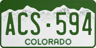 CO license plate ACS594