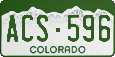 CO license plate ACS596