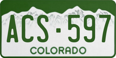 CO license plate ACS597