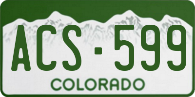 CO license plate ACS599