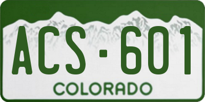 CO license plate ACS601