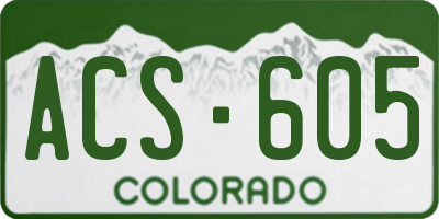 CO license plate ACS605