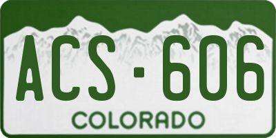 CO license plate ACS606