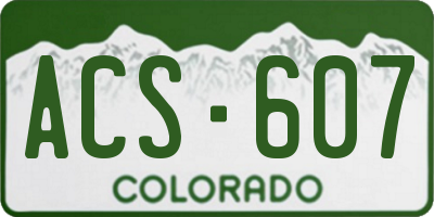 CO license plate ACS607