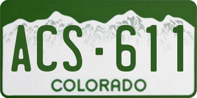 CO license plate ACS611