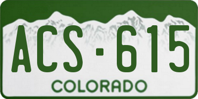CO license plate ACS615