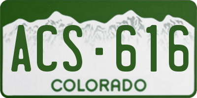 CO license plate ACS616
