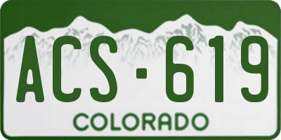 CO license plate ACS619