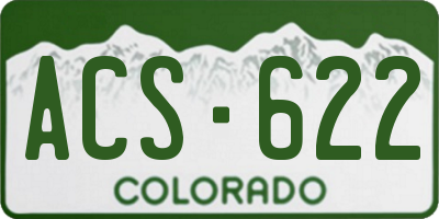 CO license plate ACS622