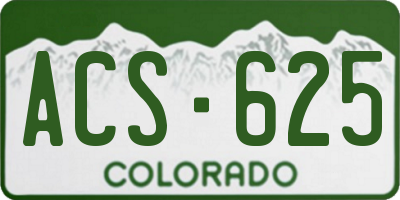 CO license plate ACS625