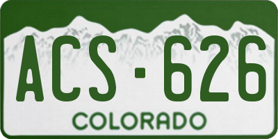 CO license plate ACS626