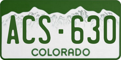 CO license plate ACS630