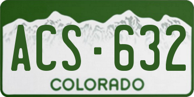CO license plate ACS632