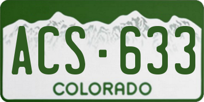 CO license plate ACS633
