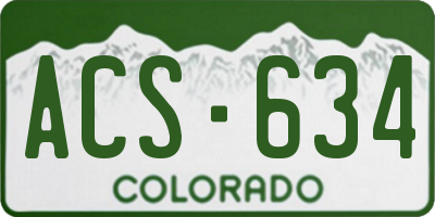CO license plate ACS634