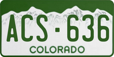 CO license plate ACS636