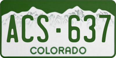 CO license plate ACS637