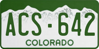 CO license plate ACS642