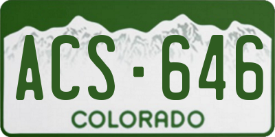 CO license plate ACS646