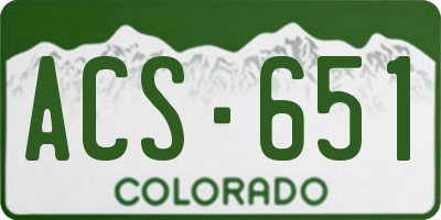 CO license plate ACS651