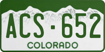 CO license plate ACS652