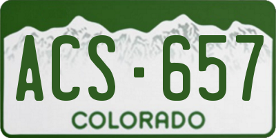 CO license plate ACS657