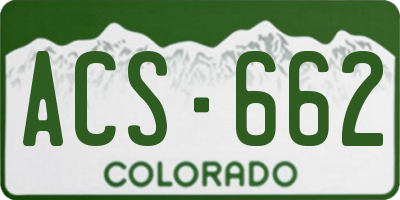 CO license plate ACS662