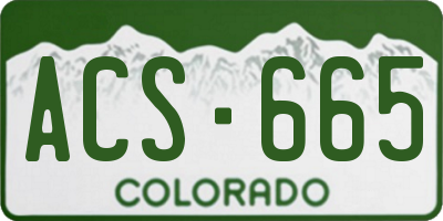 CO license plate ACS665