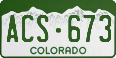 CO license plate ACS673
