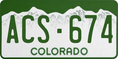 CO license plate ACS674