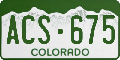 CO license plate ACS675