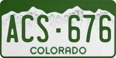 CO license plate ACS676