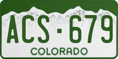 CO license plate ACS679