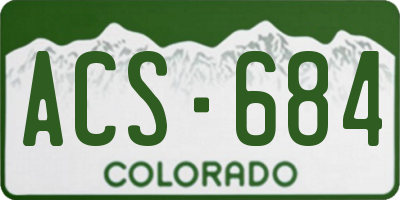 CO license plate ACS684