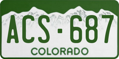 CO license plate ACS687