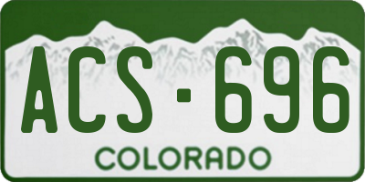 CO license plate ACS696