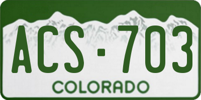 CO license plate ACS703