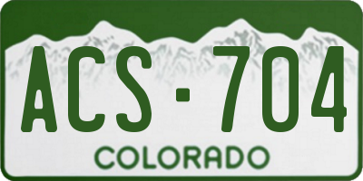 CO license plate ACS704
