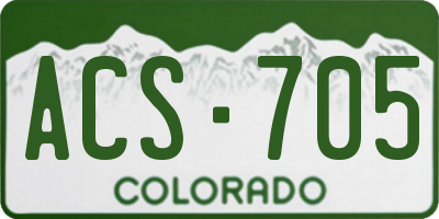 CO license plate ACS705