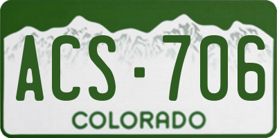CO license plate ACS706