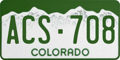 CO license plate ACS708